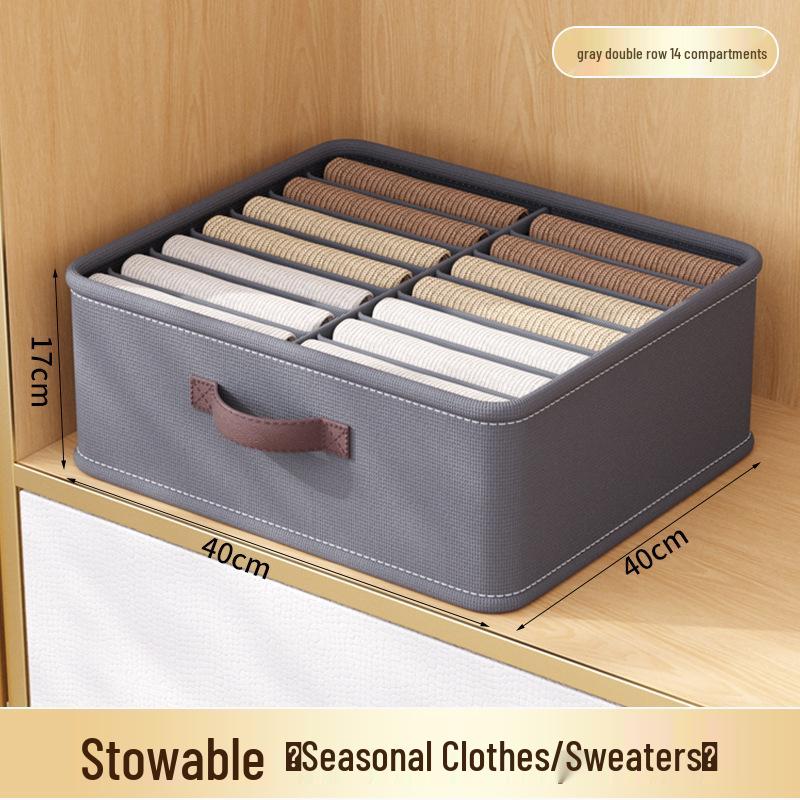 Foldable Storage Box for Clothes, Underwear & Socks - Household Organizer with Divided Compartments for Dormitory Drawers