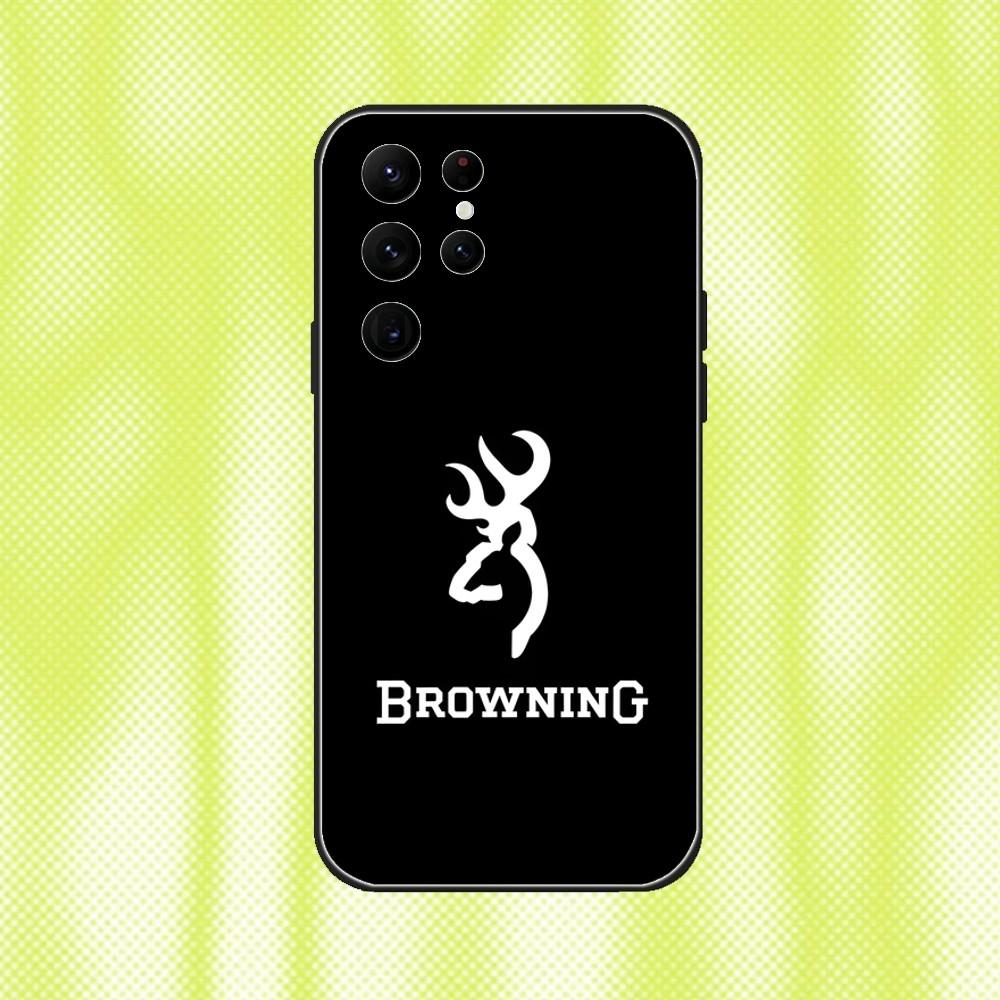 Cool Weapon B-BrowningS Phone Case For Samsung S 25,24,23,22,30,21,10,9,Ultra,Plus,Lite,FE,4,5G Black Soft Case Samsung S30Ultra5G