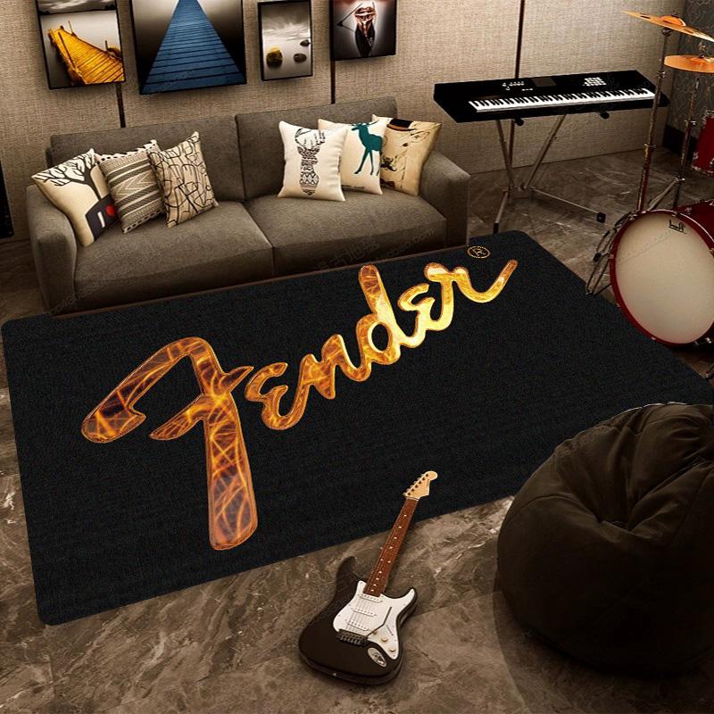 F-Fender rectangular carpet rock guitar band instrument decoration speaker retro floor mat shock absorption rugs