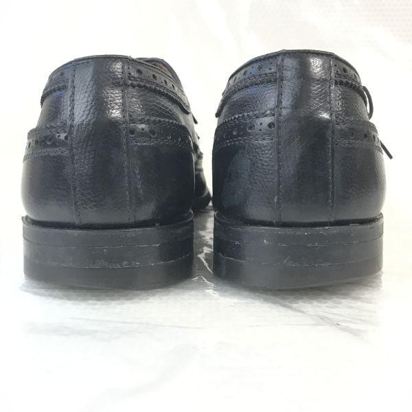 70s-80s Iron Age Steel Toe Wingtip Shoes 10 27.5-28cm Black ANSI Z41.1(USED)