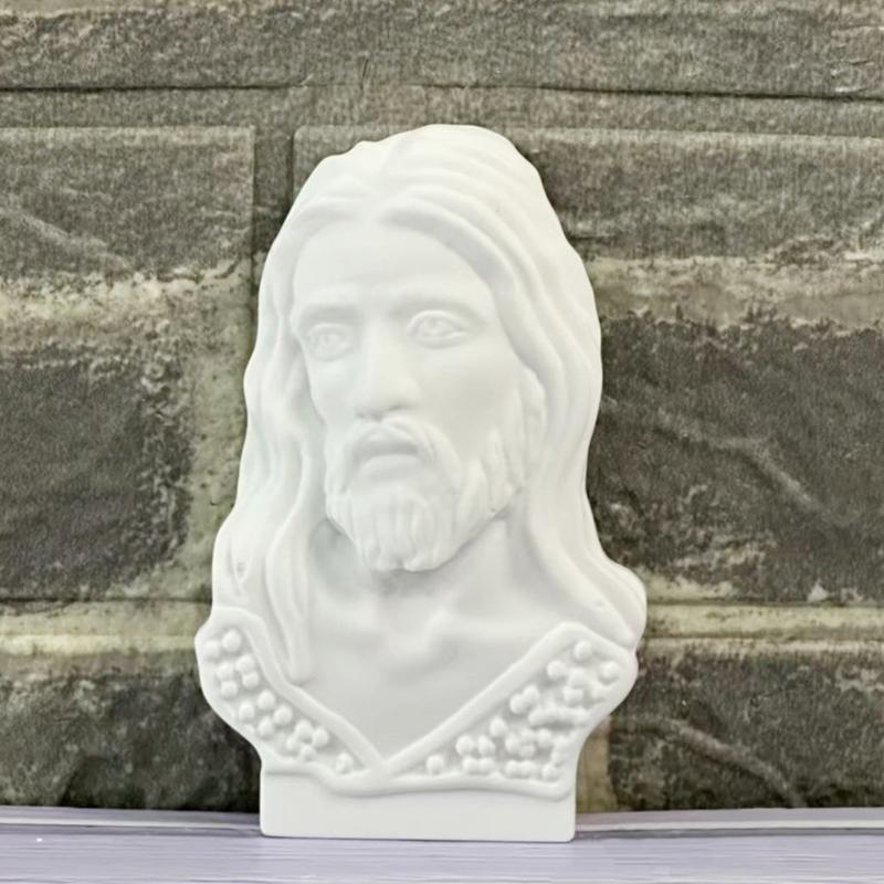 Artistic Holy Father Bust Statue Silicone Casting Mold Cement Gypsum Sculpture DIY Project Supplies Religious Mould