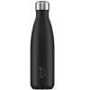 Bouteille Isotherme - CHILLY'S - Monochrome Noir 500 Ml - 24h Fraîcheur - 12h Chaleur - Étanche