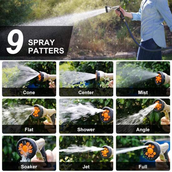 Heavy Duty Hose Nozzle 9 Adjustable Spray Patterns Hose Sprayer