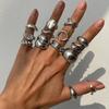 14pcs/set Vintage Metal Rings For Women Men Gift Fashion Punk Hip Hop Gold Silver Color Irregular Knuckle Joint Ring Set
