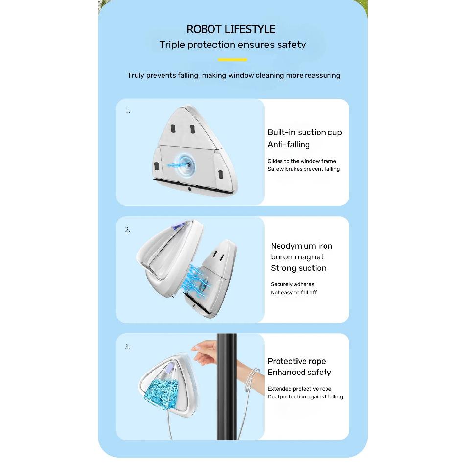 Magnet Windows Cleaner Automatic Drainage Wiper Glass Double Sided Window Washer Window Cleaner Brush Household Cleaning Tool