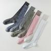 Calf Socks, Girls' School Style, Vertical Stripes, Spring and Autumn Thin Long Tube, Pile Mid-tube Socks, Versatile Leather Shoes