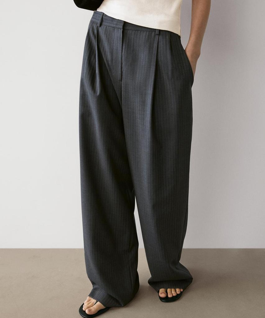 Masimodutti Pinstripe Cool Wool Blend Suit Pants