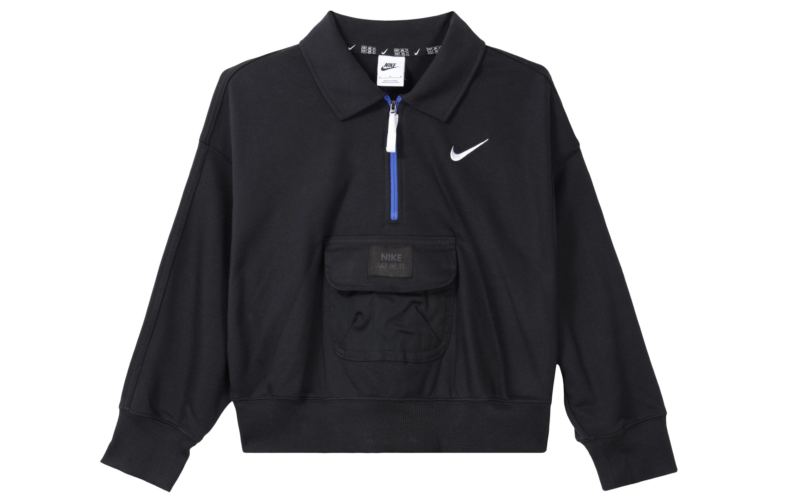 Nike Sweatshirts Women s Black Lapel Moderate Other DV8021-010 M
