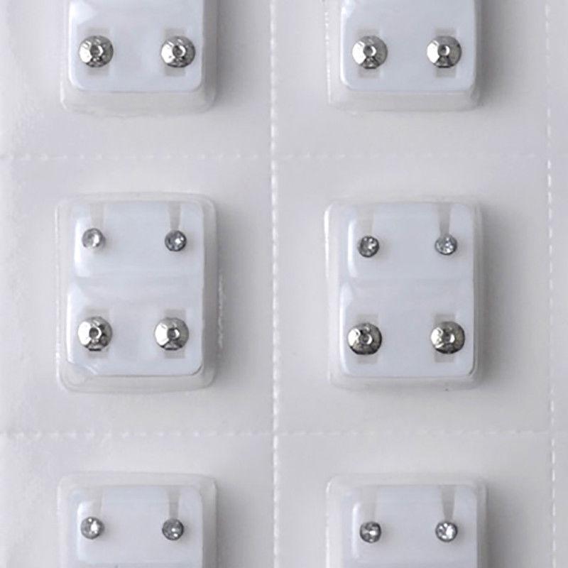 12 Pairs Steel Crystal Surgical Piercing Ear Stud Earrings for Piercing Gun Tool