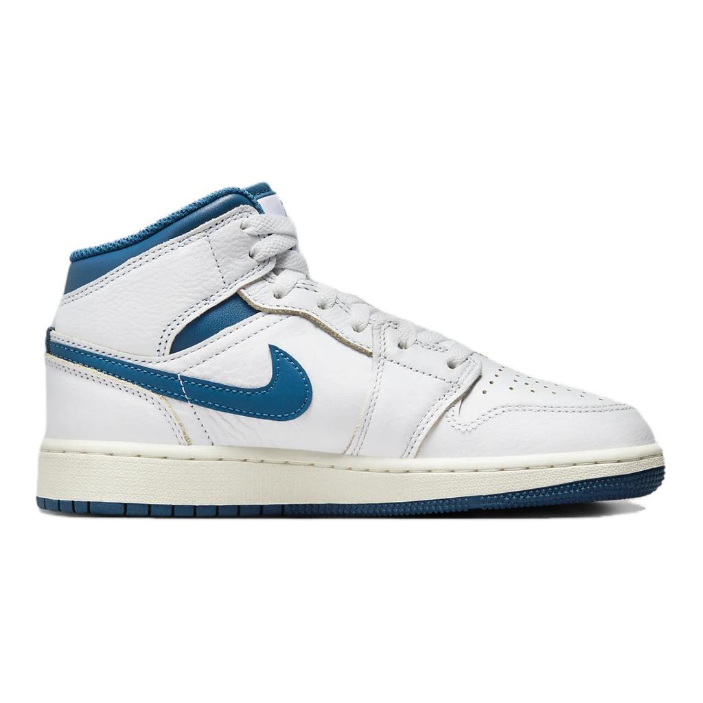 Air Jordan 1 Mid SE GS Industrial Blue Kids Sneakers White Sail FN7432-141
