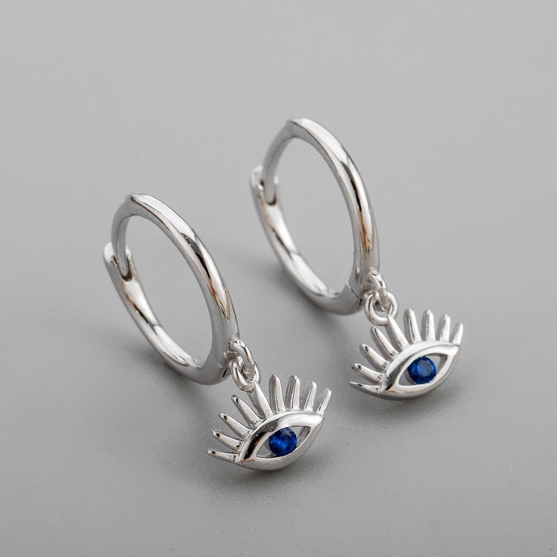 

ANENJERY женские модные украшения геометрический диск с луной и звездой, кулон, серьги-кольца для женщин, индивидуальная пряжка из микроциркона для ушей серебряный