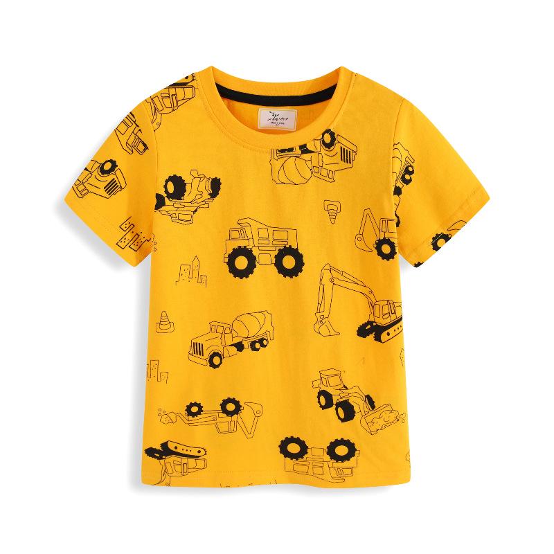 Модная детская футболка с коротким рукавом и мультяшным экскаватором 3T (90-95CM)