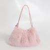 Yogodlns Women's Autumn and Winter Handbag Imitation Fur Fashion Hundred with Plush Bag Solid Color Large Capacity Zipper Shoulder Bag