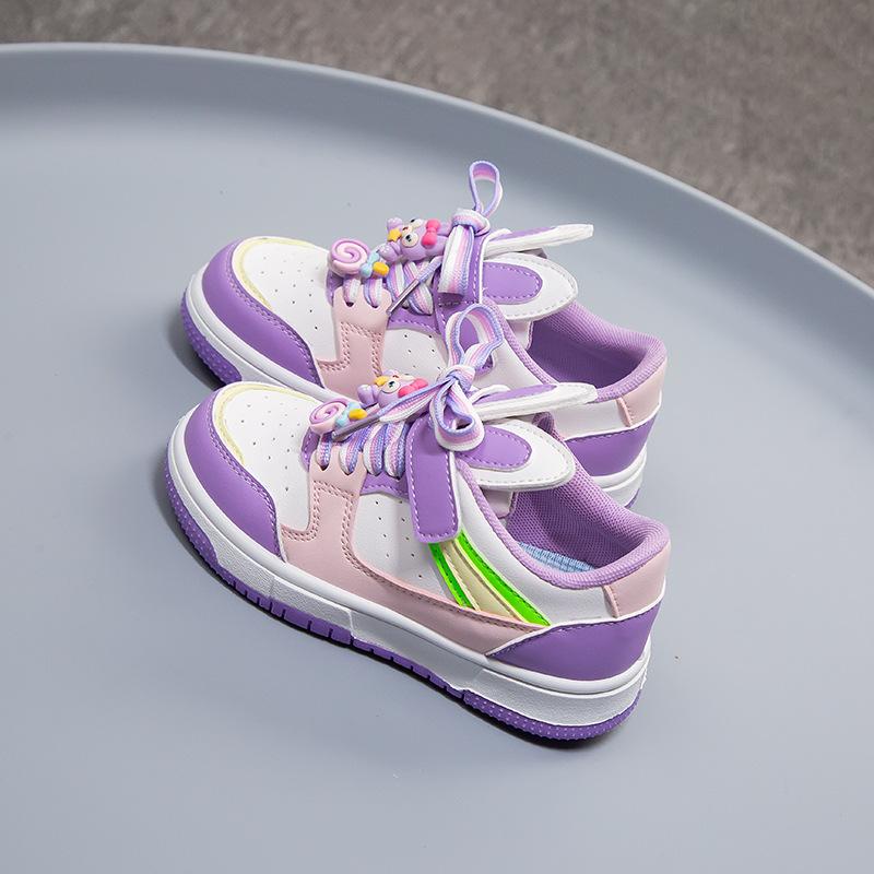 

Кроссовки, обувь для девочек, год кролика, весна и лето, новые корейские модные повседневные туфли с украшением в виде кроличьих ушей на липучке 31 фиолетовый