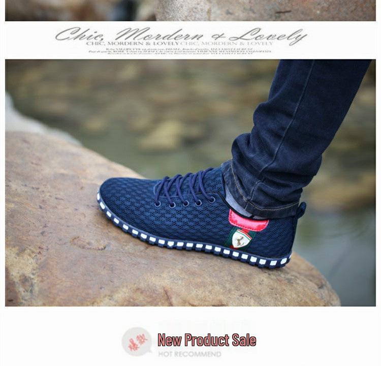 Men's Plus Size Breathable Mesh Sneakers - Odor-Resistant Summer Sports Shoes