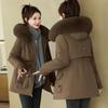 Winter New Velvet Thicker Pie To Overcome Waist Cotton-padded Clothes Medium and Long Cotton-padded Clothes Cotton-padded Jacket
