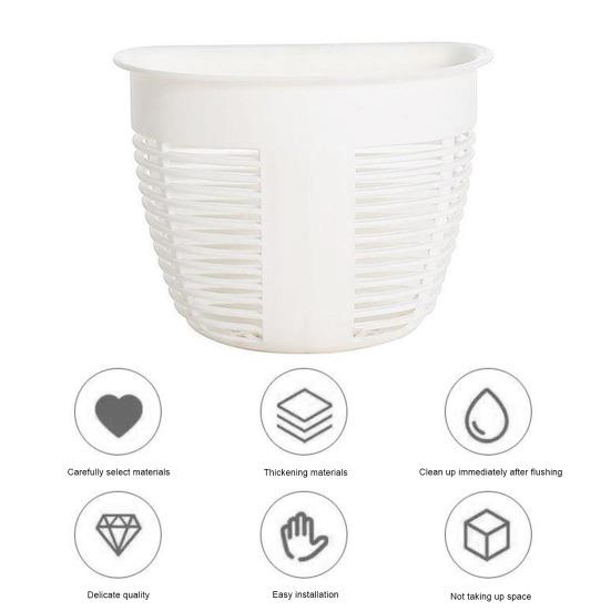 Hanging Wall Basket No Drilling Adhesive Storage Holder Trash Can Makeup Toiletries Box for Kitchen Bathroom Supplies