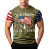 Herren Lockere Passform Kurzarm Freizeit T-Shirt Unabhängigkeitstag Flaggenaufdruck Sommer Tägliches Tragen Leichtes Bequemes Oberteil