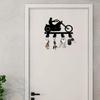 Metal Motorcycle Rider Key Holder with Hook Wall Mounted Helmet Rack for Men's Room Office Porch Space Saving 5.90 Inch
