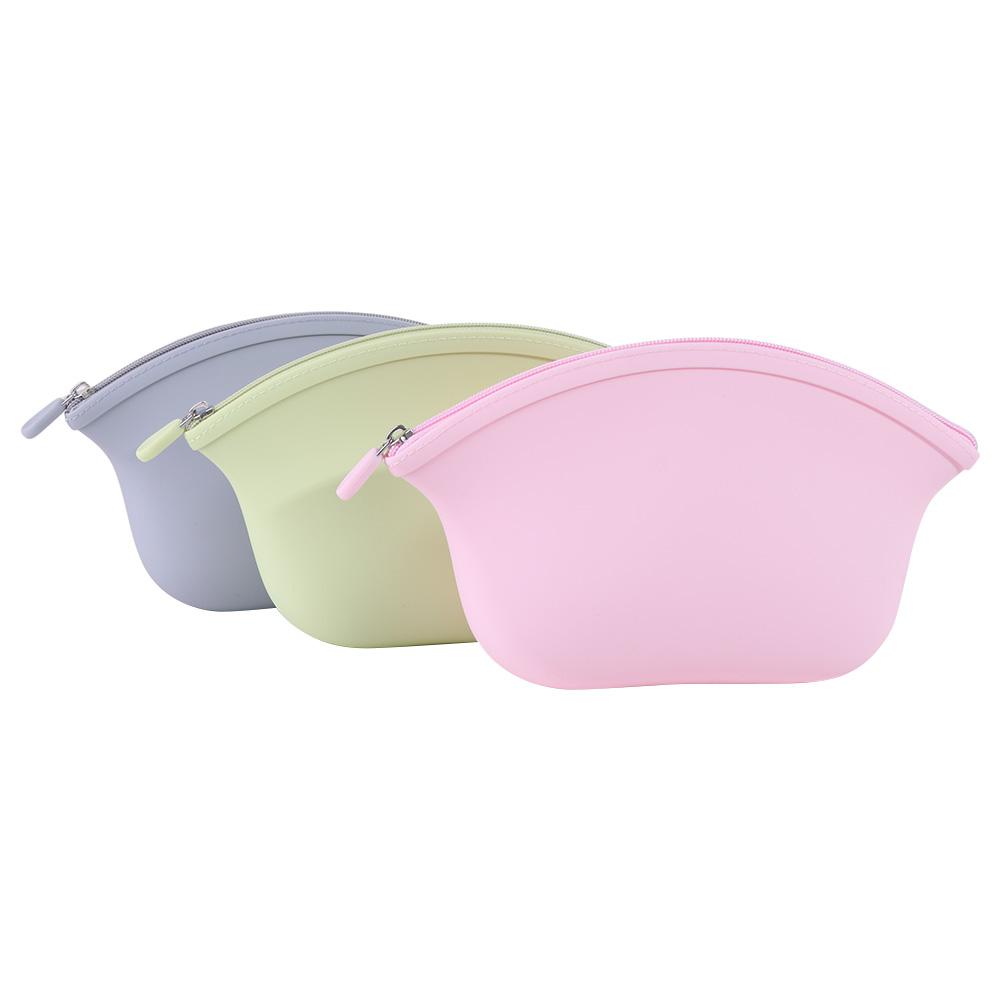 

Candy Color Wash Storage Bag Waterproof Make Up Pouch Portable Silicone Cosmetic Bag Students рожевий