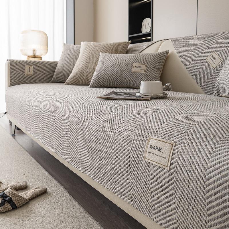 

Однотонный хлопковый льняной чехол для дивана, современный, простой, всесезонный, универсальный, нескользящий, для гостиной, подушка для дивана, спинка, подлокотник, полотенце 70x70cm 1pcs светло-серый