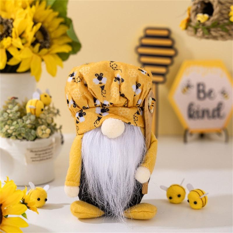 Bees Festival ChefsHat Gnome Ornaments Party Decorations Ornaments Supplies for Bedroom Dormitory Decorations