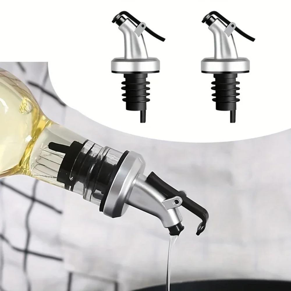 5/1pcs Oil Bottle Stopper Rubber Lock Plug Seal Leak-proof Food Grade Plastic Nozzle Liquor Dispenser Wine Pourer Barware