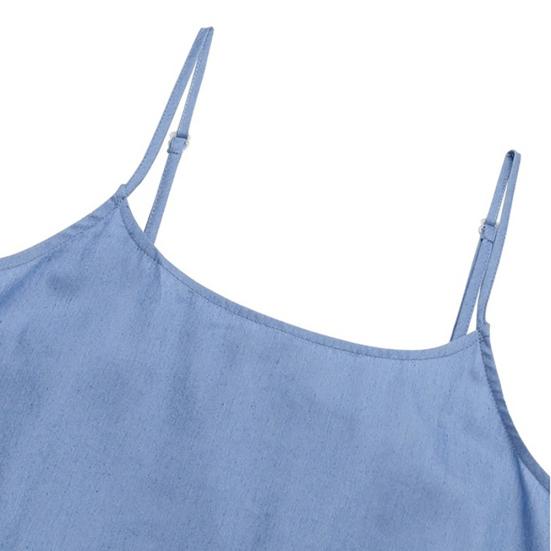 Kobiety Codzienna Bez Rękawów Jednolity Kolor Regulowane Ramiączka Rozcięcie Dół Długa Sukienka