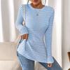 New Round-neck Slit Long-sleeved Versatile Casual Women's Base Layer T-shirt