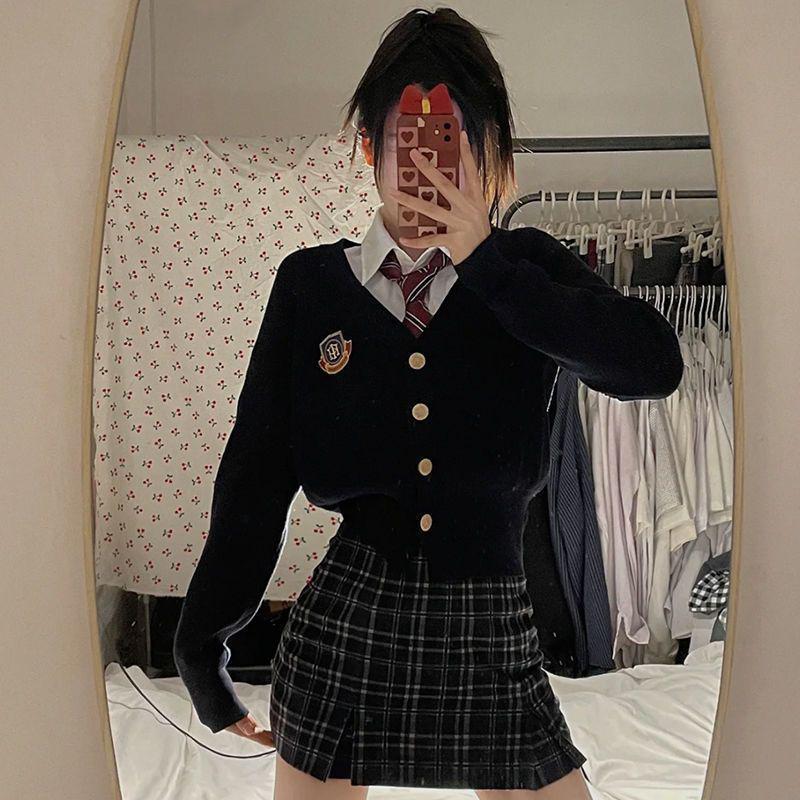 

Кардиган в американском стиле, приталенный - Милый, Сексуальный трикотажный свитер с длинными рукавами M