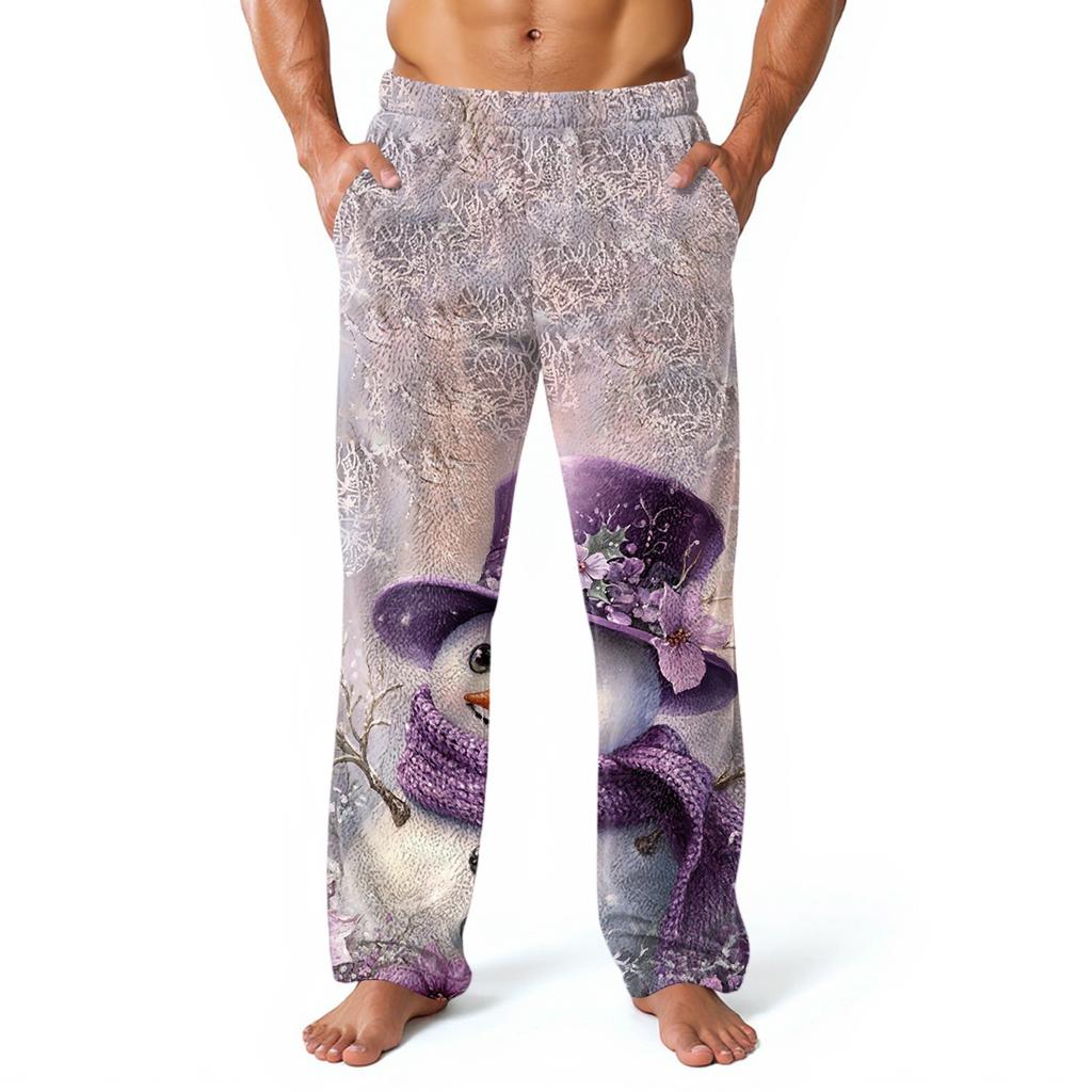 Men's Allover Printed Home Pants Sleeping Pajama Pants Long Pants Pajama Pants