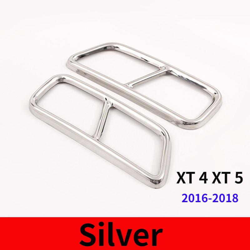 For Cadillac XT4 XT5 XT6 CT4 CT5 2016-2023 Stainless Steel Silver Car Exhaust Pipe Muffler Cover Trim Stickers Car Accessories