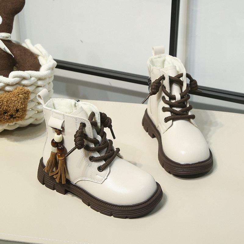 Boys and girls boots 2025 autumn and winter new Martin boots soft-soled children's princess boots short boots leather boots high-top classmates