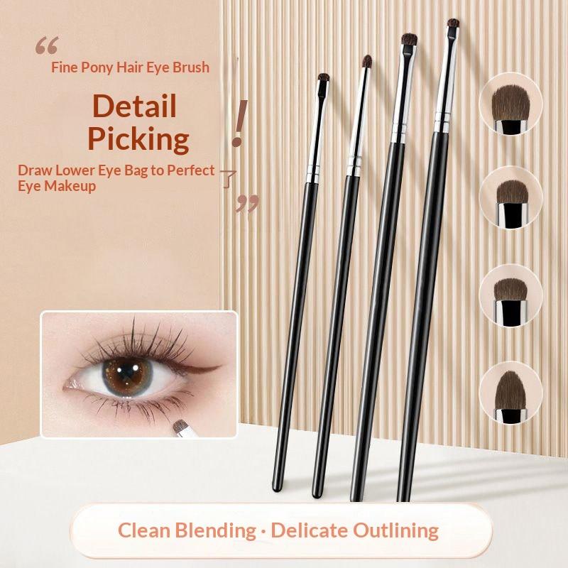 4/6Pcs Eye Detail Brushes Set Horse Hair Eyeshadow Brushes Undereye Smudge Brushes Soft Eyeliner Brush Perfect Eye Makeup Tools