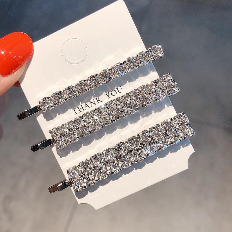 2/3/4pcs Bobby Pins Simple Style Elegant Rhinestone Bangs Clips Set for Girls; Hair Clips; Clips for Head Decoration