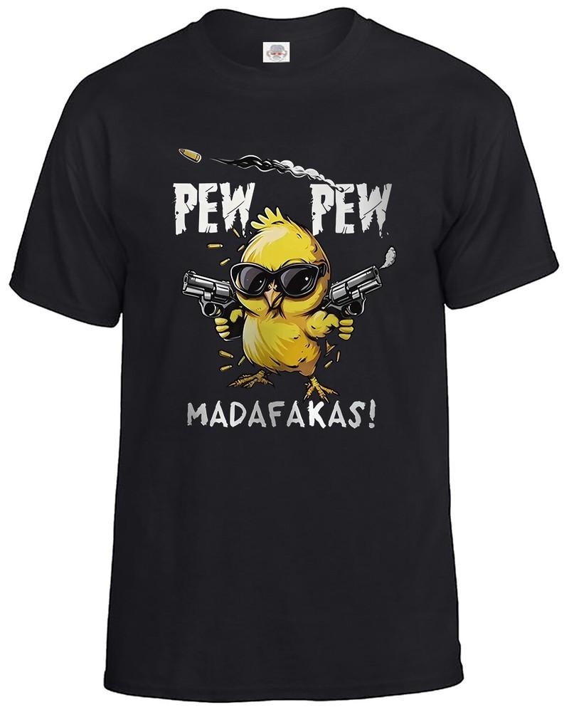 New pew pew madafakas tshirt crazy duck funny novelty retro xmas gift tee top