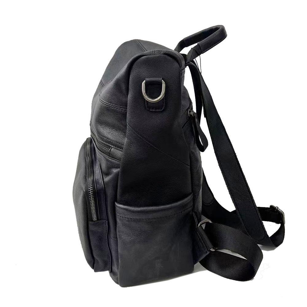 Leather Backpack Black First Layer Cowhide Women'S Backpack Trendy Versatile Soft Leather Women'S Bag
