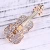 Brooch Pin Violin Rhinestones Jewelry Shiny Guitar Brooch Clothing Accessories