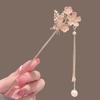 Japanese Chinese Style Enamel Metal Flower Hair Sticks Pearl Tassel Hairpin  Hair Shopsticks Hanfu Hair Accessories