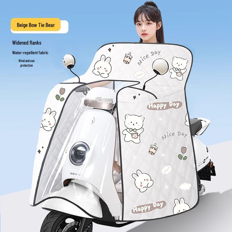 Cape Style Universal Electric Vehicle Sunshade: Waterproof, Summer Thin Design for Motorcycles & Tricycles.