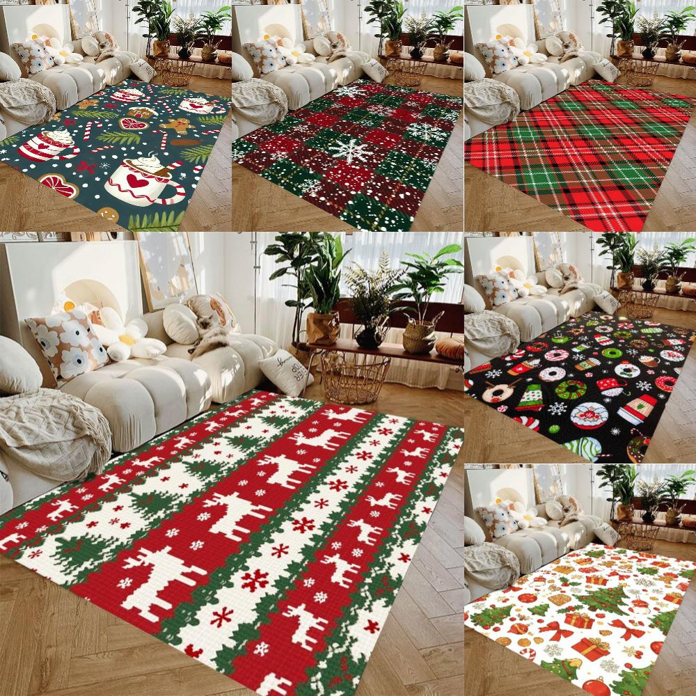 Weihnachtsbaum Rentier Geschenk Teppich Wohnzimmer Dekor Sofa Teppich Zuhause Schlafzimmer Teppich Lounge Flur Fußmatte Weihnachtszubehör