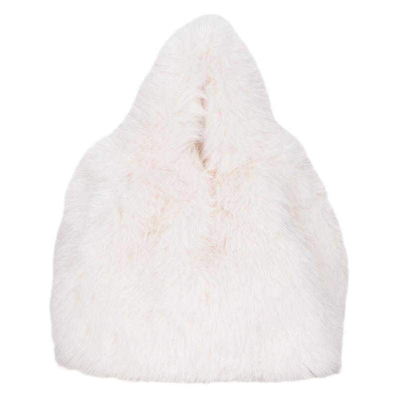 Wrist Bag New Handheld Fur Bag Autumn and Winter Imitation Fox Hair Bucket Plush Bag Textured Versatile Hand Bag