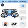 V8 New Mini Drone 4k Profession HD 1080P Wide Angle Camera WiFi FPV RC Dron Height Keep Drones Helicopter Kids Toys 4DRC