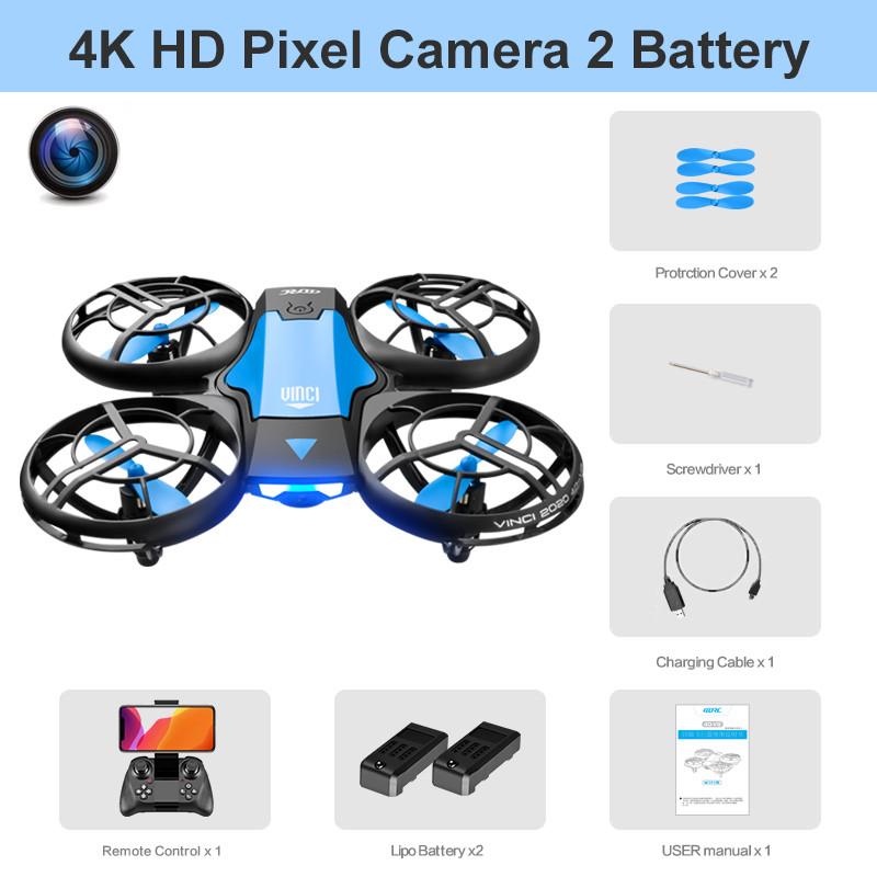 V8 New Mini Drone 4k Profession HD 1080P Wide Angle Camera WiFi FPV RC Dron Height Keep Drones Helicopter Kids Toys 4DRC