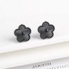 Plum Blossom Metal Laser Five Leaf Flower Bracelet Necklace Earrings for Women Gift Fashion Stainless Steel Clover Jewelry Set