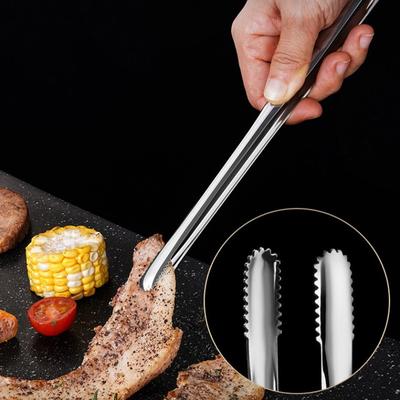 Grill Lebensmittel Zunge Anti-slip Kochen Clip Edelstahl Tragbare Picknick Pinzette Salat Steak Clamp Brot Zange Küche Gadgets