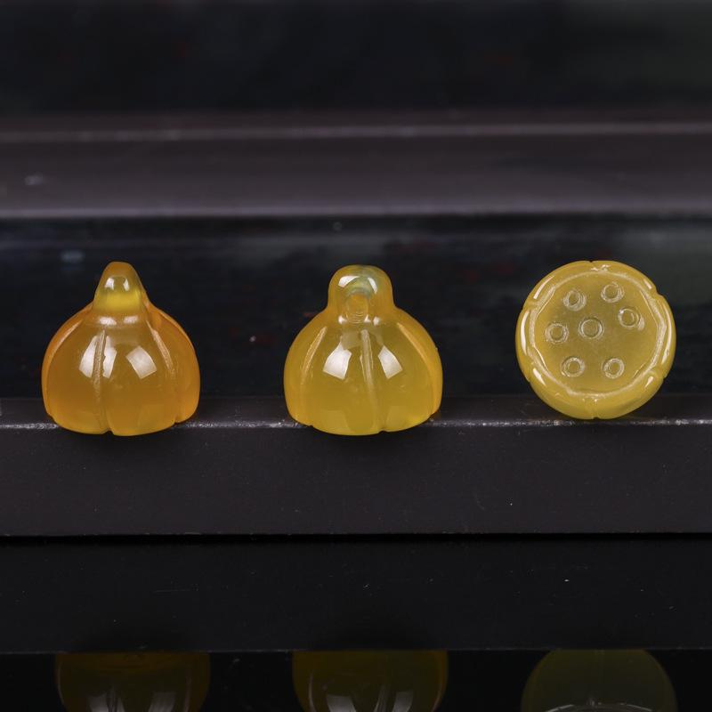 Dongling White Jade Safety Buckle Pendant - Gold Silk Jade DIY Accessory