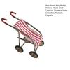 Mini Stroller Doll Accessories Metal Frame Fabric Seat Realistic Stroller Miniature Collectible Tiny Trolley for Doll Mansion Decoration Photo Prop