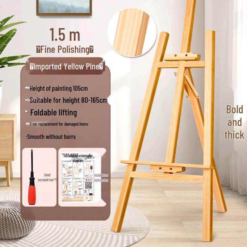 Children's Wooden Easel Art Set: Sketching & Painting Stand for Watercolors and Oils.