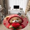 1PC Teddy Rose Office Round Area Rug,  Mat Suitable ForOffice, Under Office Chairs Bedroom Living Room Home Decor, Room Deco